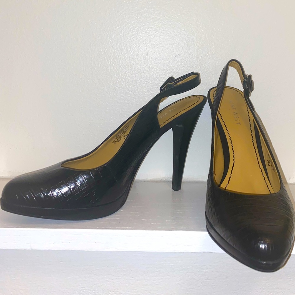 BRAND NEW never worn snakeskin sling back heel NINE WEST 7.5
